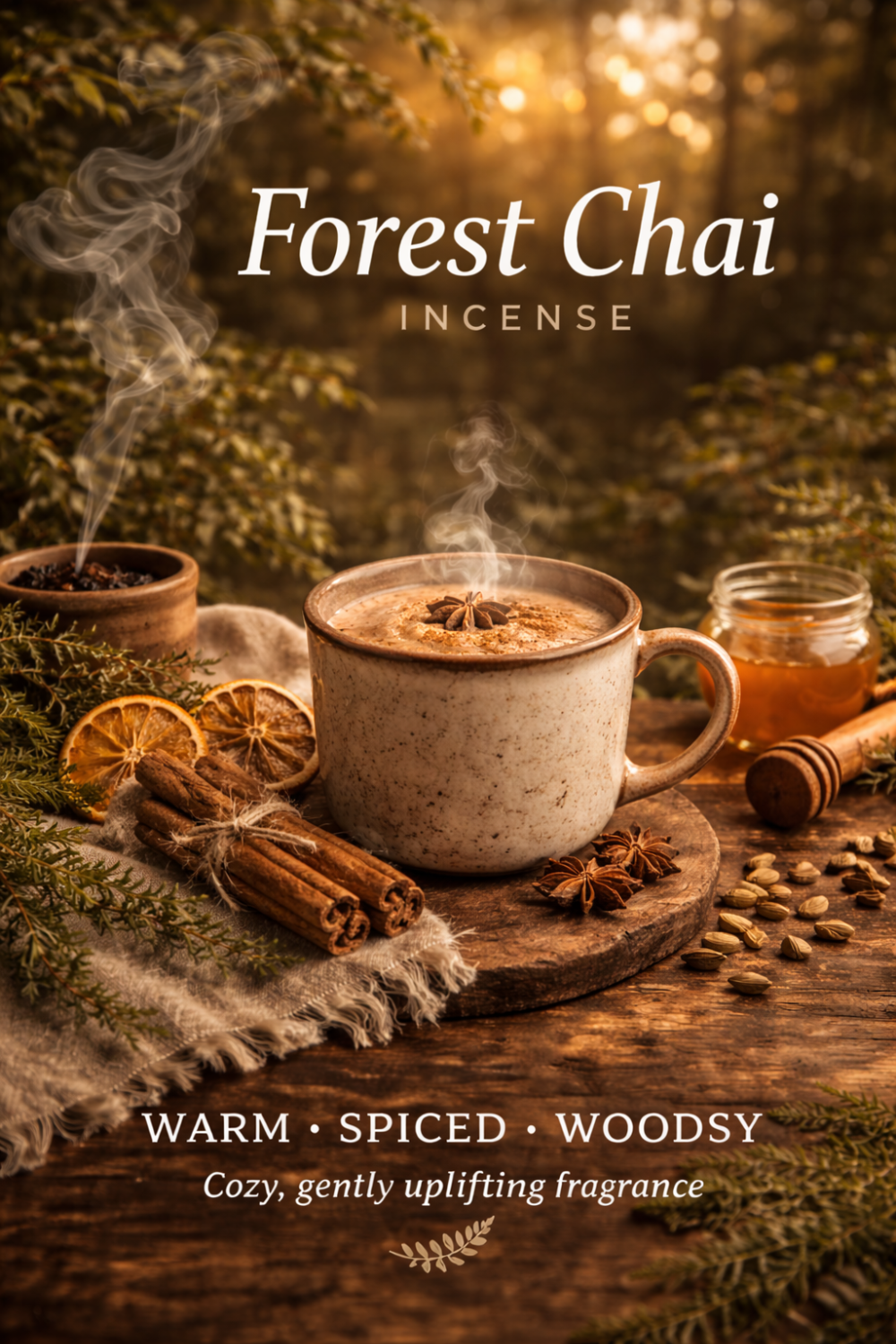 Forest Chai Incense – Warm Spiced Woodland Scent for a Cozy Home