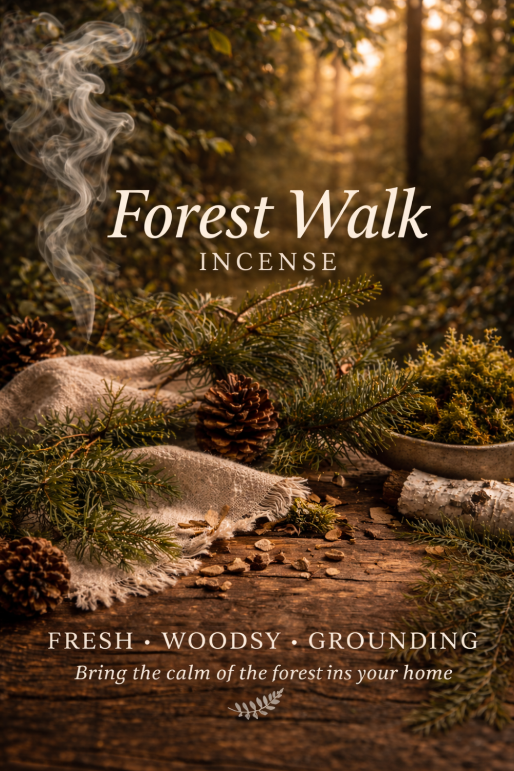 Forest Walk Incense – Fresh Woodsy Scent for a Calm, Grounded Home