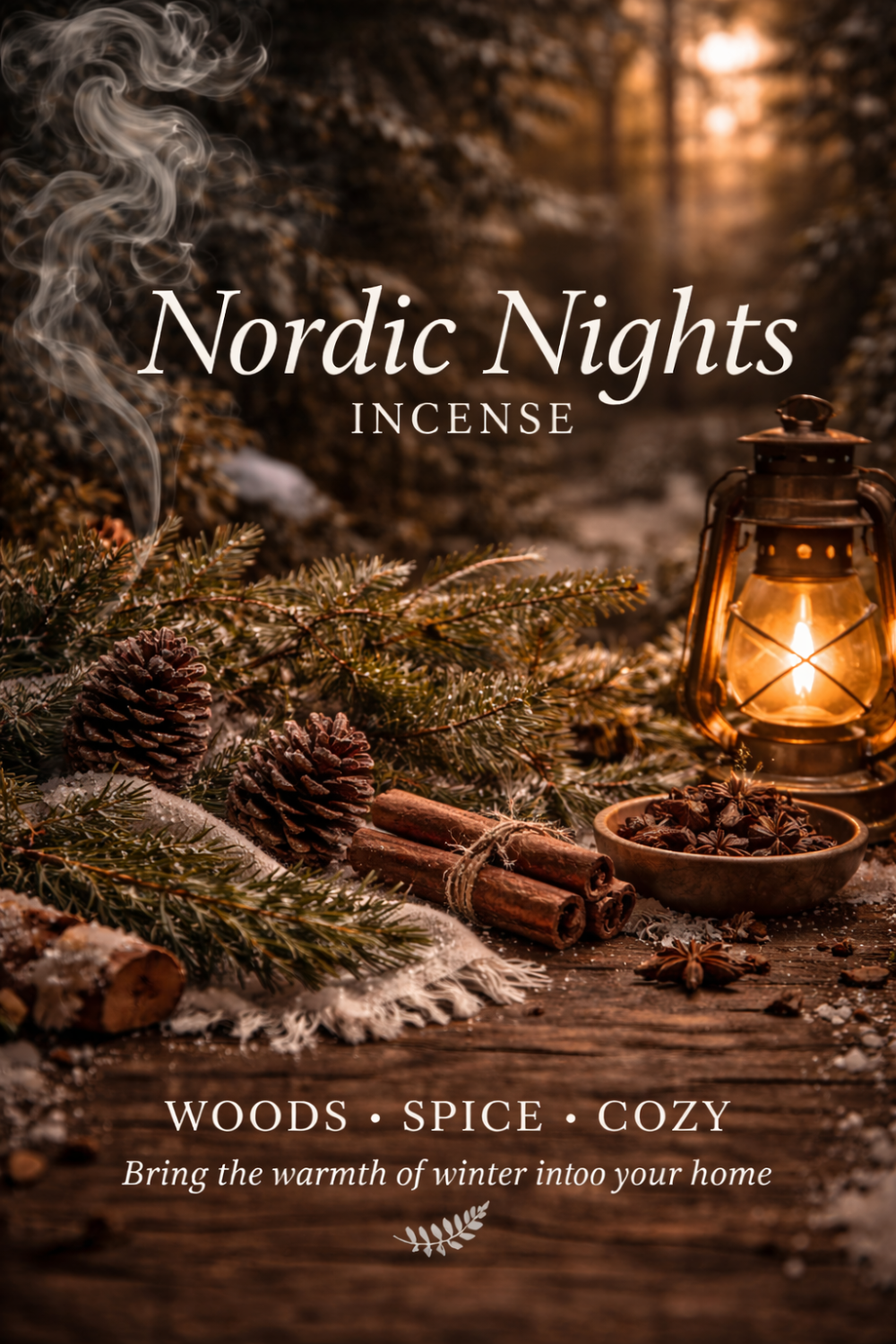 Nordic Nights Incense – Cozy Woodsy Winter Scent for Home