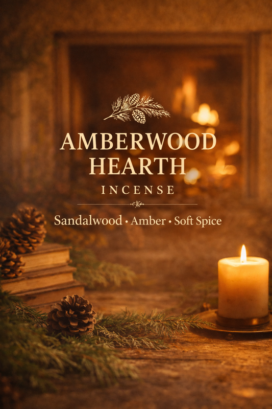Amberwood Hearth Incense Warm Sandalwood Amber Home Scent