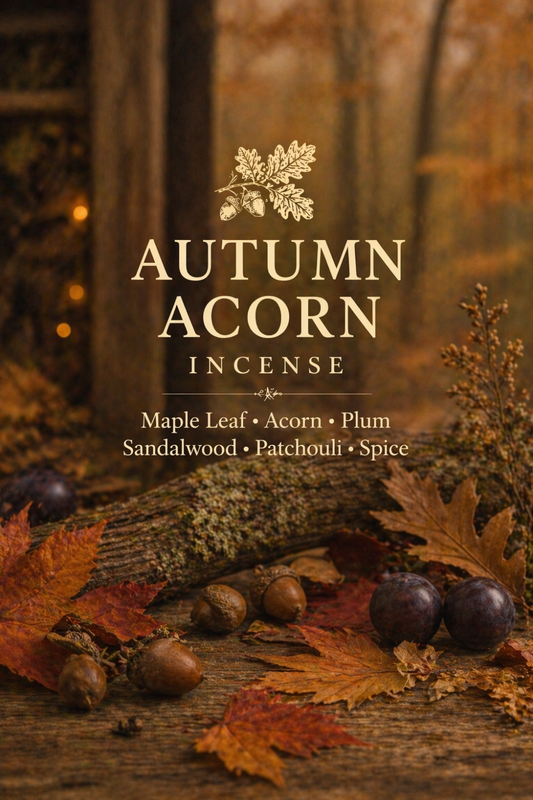 Autumn Acorn Incense Warm Maple Wood Fall Home Scent