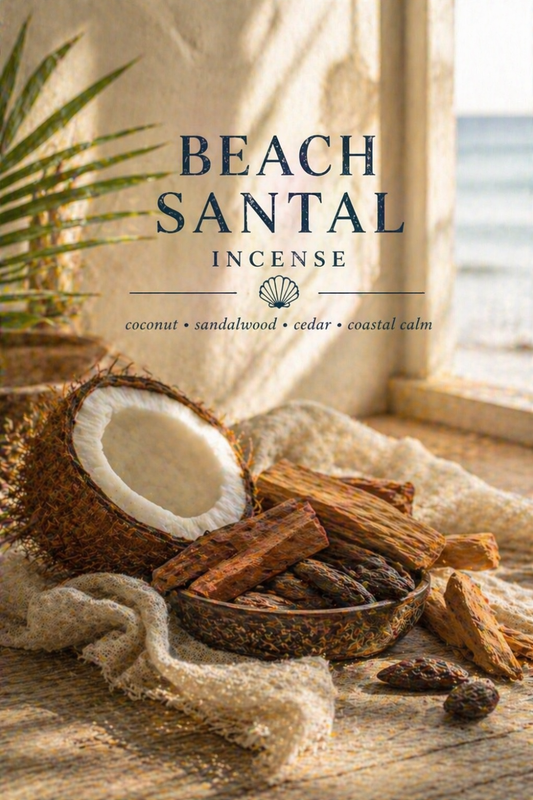 Beach Santal Incense – Warm Sandalwood and Soft Coconut Coastal Blend