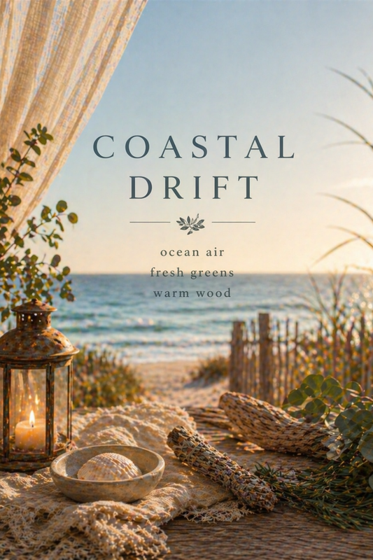 Coastal Drift Incense – Fresh Ocean Air with Soft Wood Notes