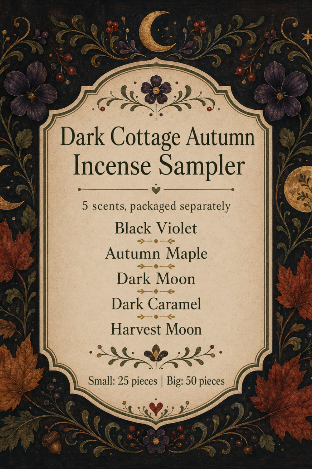 Dark Cottage Autumn Incense Sampler: Moody Fall Incense & Dark Cottage Scents