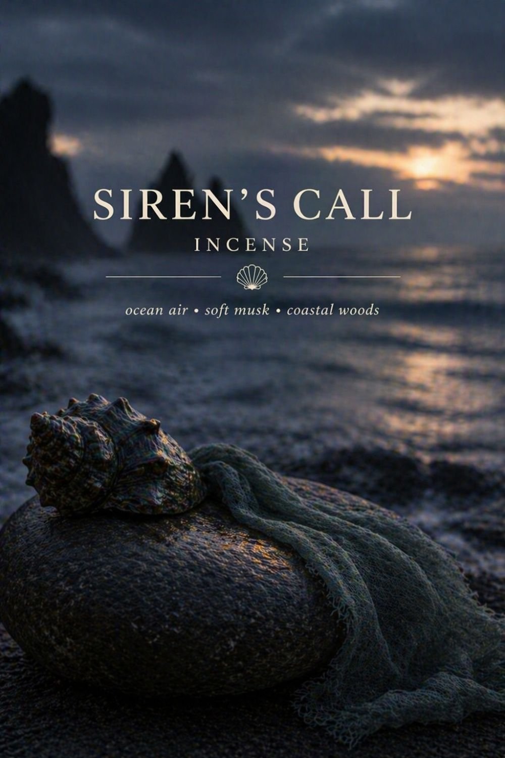 Siren’s Call Incense – Fresh Ocean Air with Soft Musk and Coastal Woods