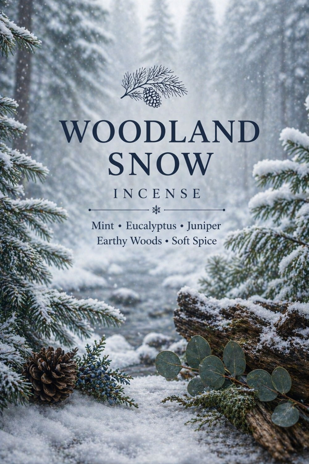 Woodland Snow Incense Cool Mint Eucalyptus Forest Scent